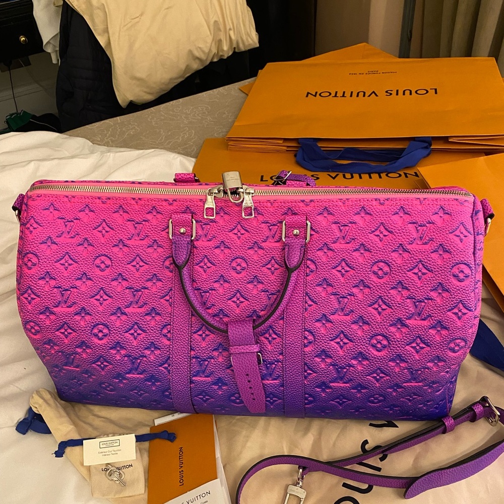 Keepall 50 Tau.Mng BL Rose Bull Calf Leather Weekend/Travel Bag